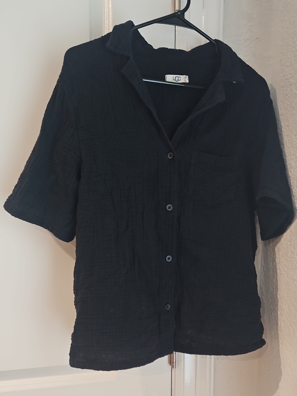 Ugg Lightweight 100% Cotton Gauze Buttondown Pajama Top Size Large